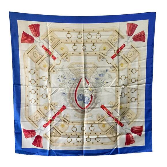 Hermes Aux Champs 100% Silk Scarf By Cathy Latham 90cm Square - Picture 8 of 16